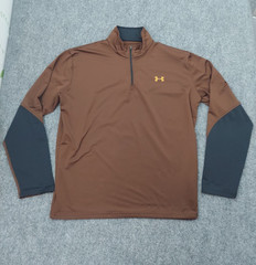 Under Armour Tactical Pullover Shirt Mens 2XL Brown Black 1/4 Zip Mid Weight