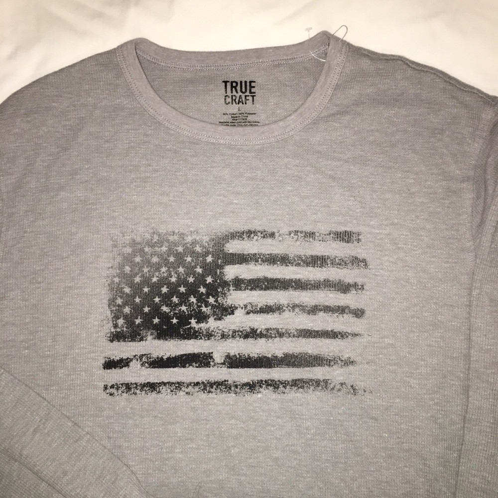 True Craft Thermal Flag Graphic Long-Sleeve Tee Men's Large Mountains Hiking