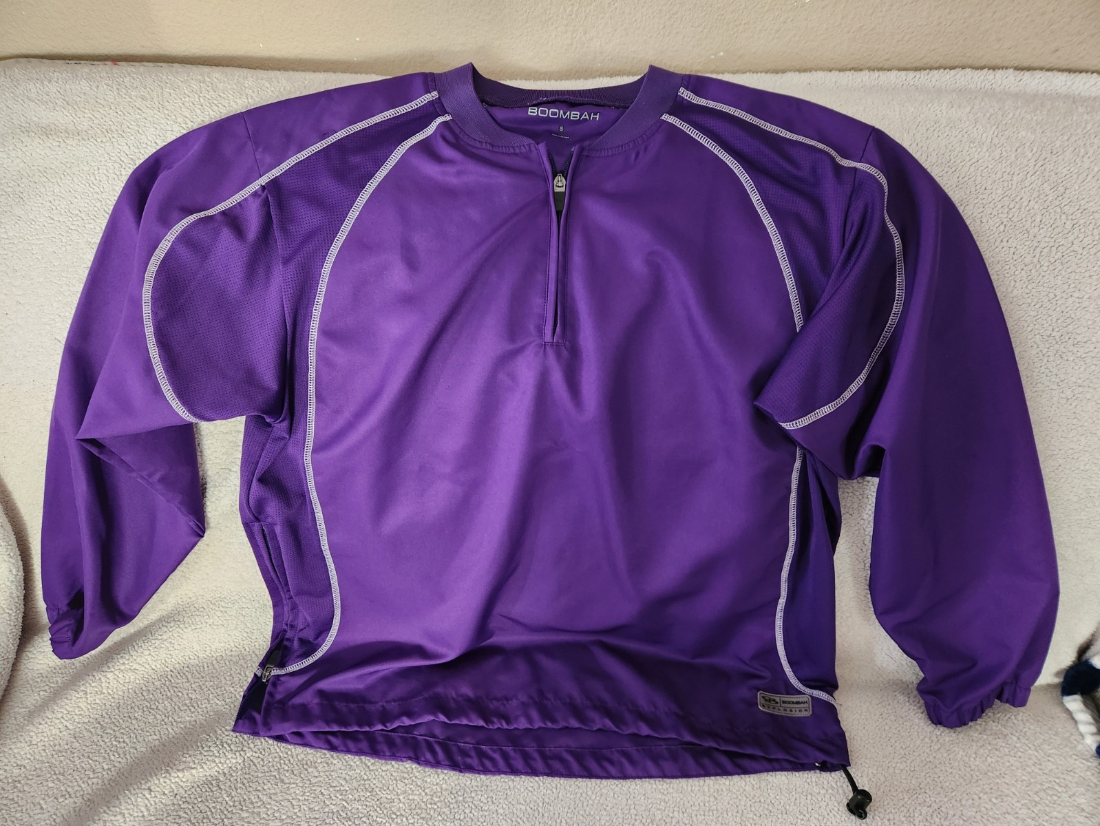 Boombah Explosion Men's S Purple 1/4 Zip Long Sleeve Mock Neck Pullover gallery