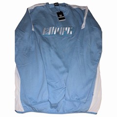 Ballislife 2XL Blue/White Colorblock Long Sleeve Crew Neck Logo Activewear Top