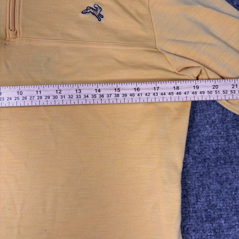Tracksmith Mens Brighton Quarter Zip Running Pullover Yellow Small *Flaws* gallery
