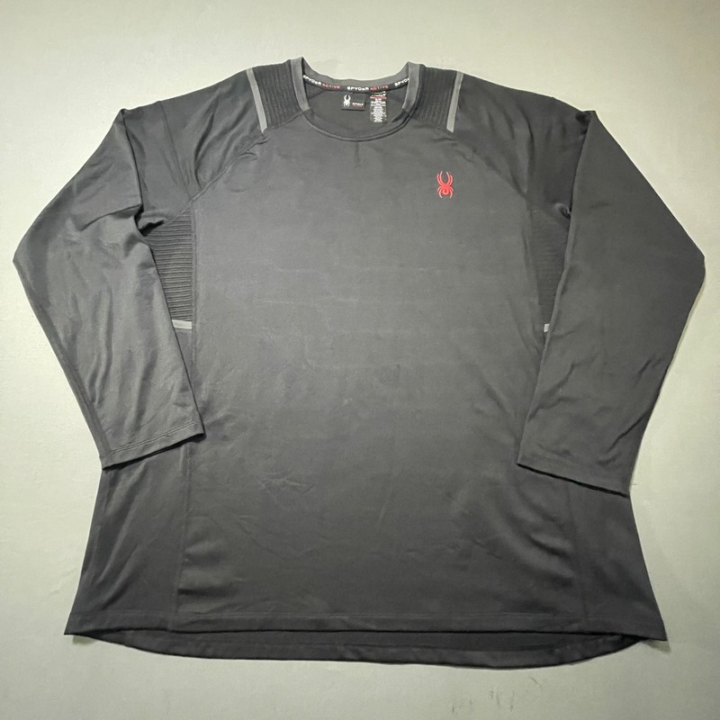 Spyder Active Compression Shirt Mens XL Black Long Sleeve Athletic Base Layer gallery