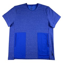 Nike Yoga Dri-FIT Loose Fit T-Shirt Mens Medium Blue Pockets Training DH1927-499