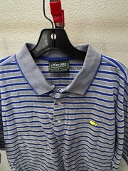 Masters Agusta Blue Stripe Golf POLO SHIRT Large L