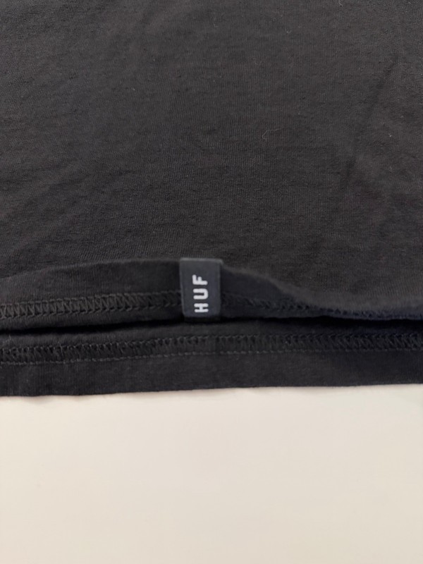 HUF SF box logo script cursive red velvet black velour flocked sz M gallery
