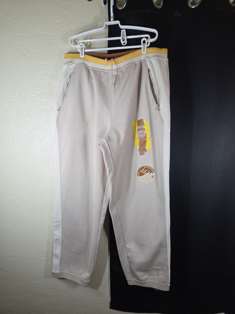 MARITHE FRANCOIS GIRBAUD SWEATPANT Mens Sz 2X VINTAGE THROW BACK CREAM COLOR
