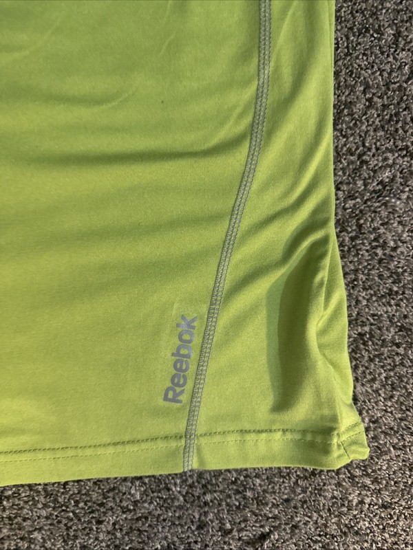 Reebok Performance Play Dry Tee T-shirt Fluorescent Green Men XL Reflective Trim gallery