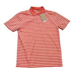 Nike Dri-FIT Move To Zero Orange Mens Striped Golf Polo Shirt Size M DH0829-814