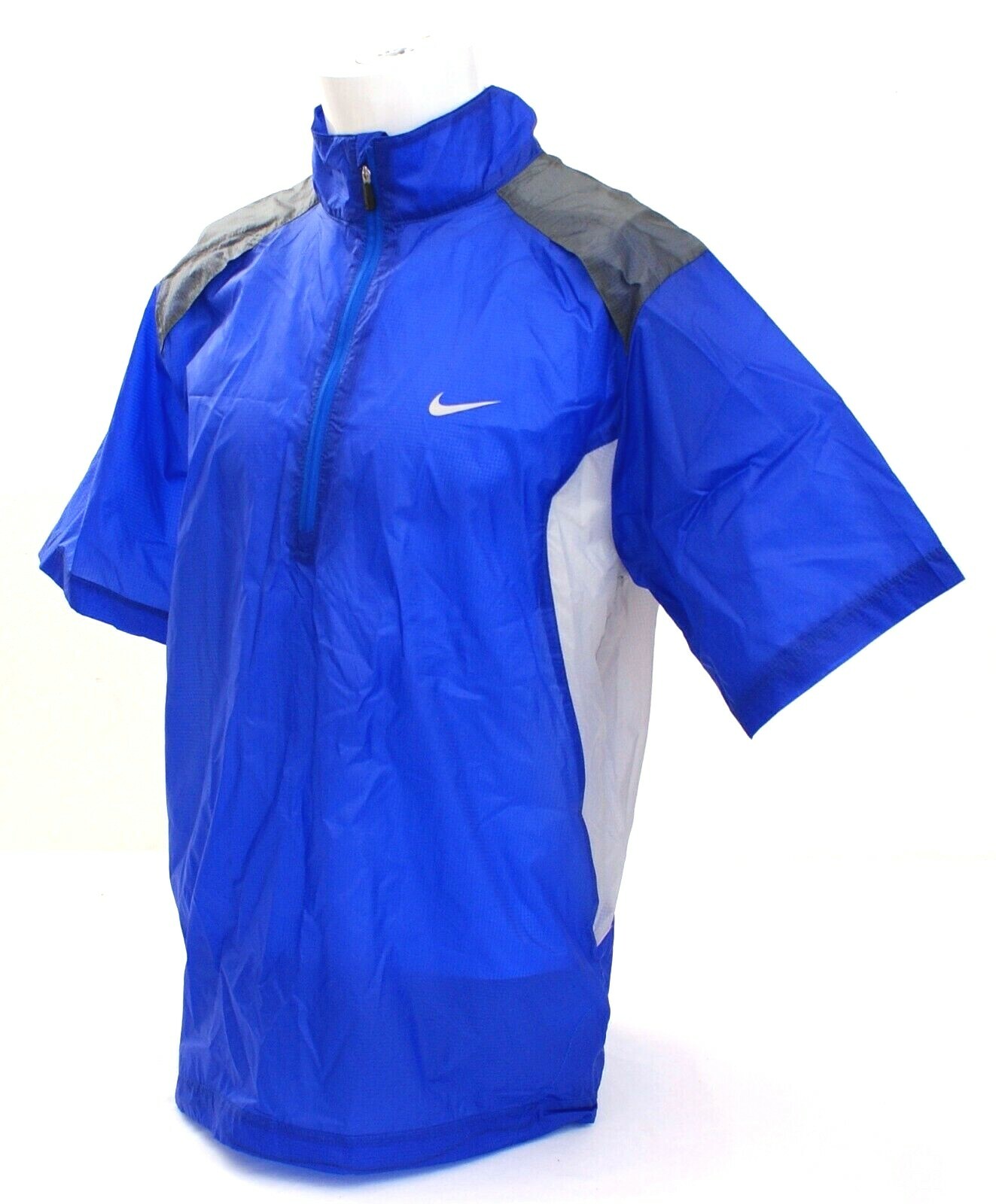 Nike Golf Slim Fit Blue & Gray 1/2 Zip Short Sleeve Wind Shirt Men's NWT gallery