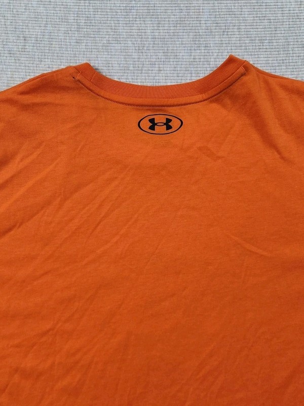 Under Armour Project Rock Brahma Bull Shirt Mens XL Orange Loose Fit Workout Gym gallery
