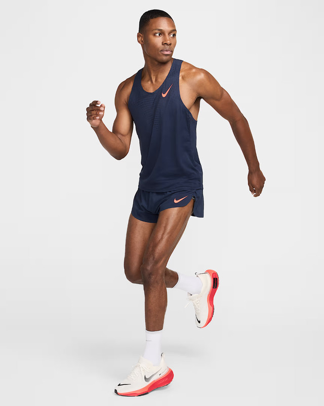 NWT Nike AeroSwift Men's Dri-FIT ADV Running Singlet FN4231-451 BLUE/ORANGE M gallery