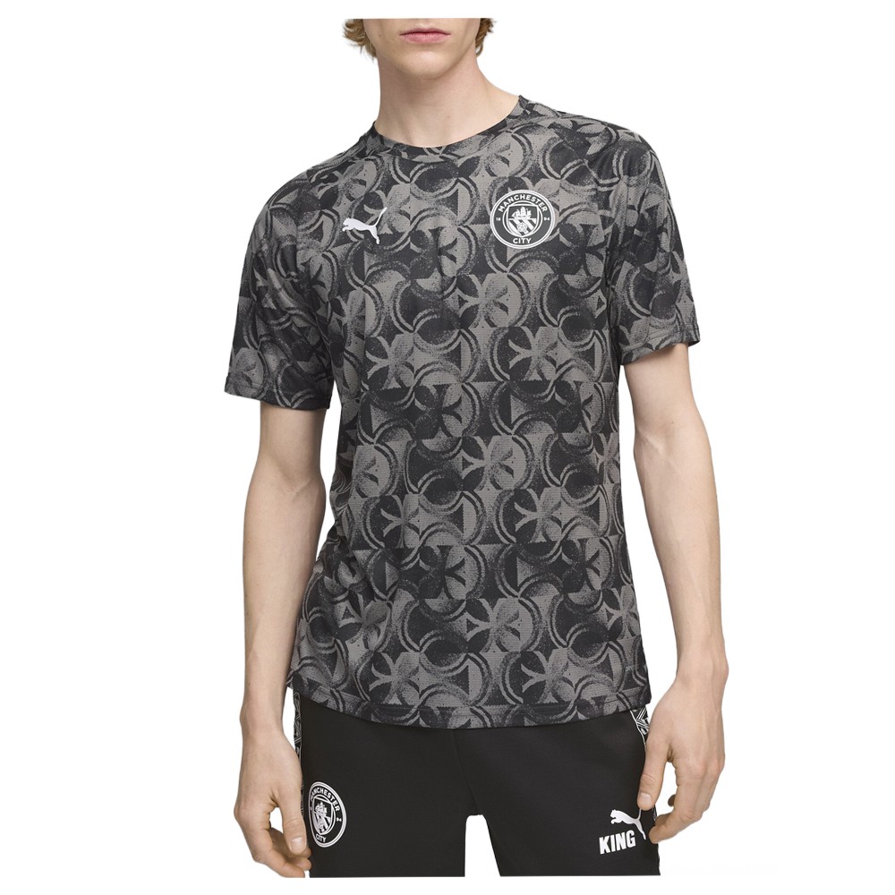 PUMA Manchester City F.C. Warm Up Crew Neck Short Sleeve Soccer Jersey Mens Size gallery