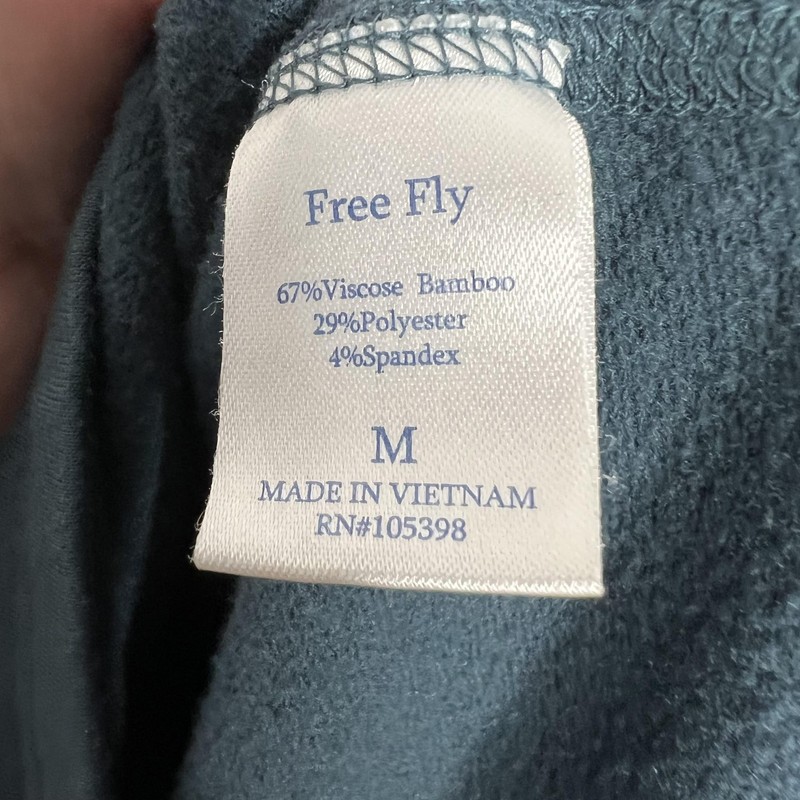 Free Fly Pullover Mens Medium Blue Performance Bamboo Quarter Zip Mock Neck gallery