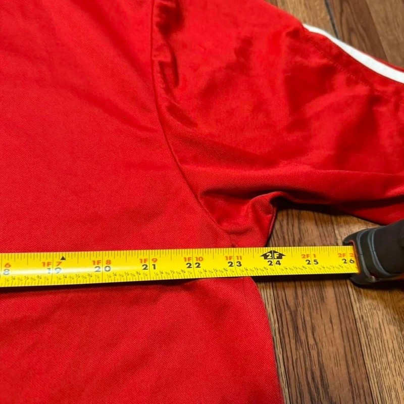 Adidas Red Vintage Lounge Retro Tech Jersey Shirt XL gallery
