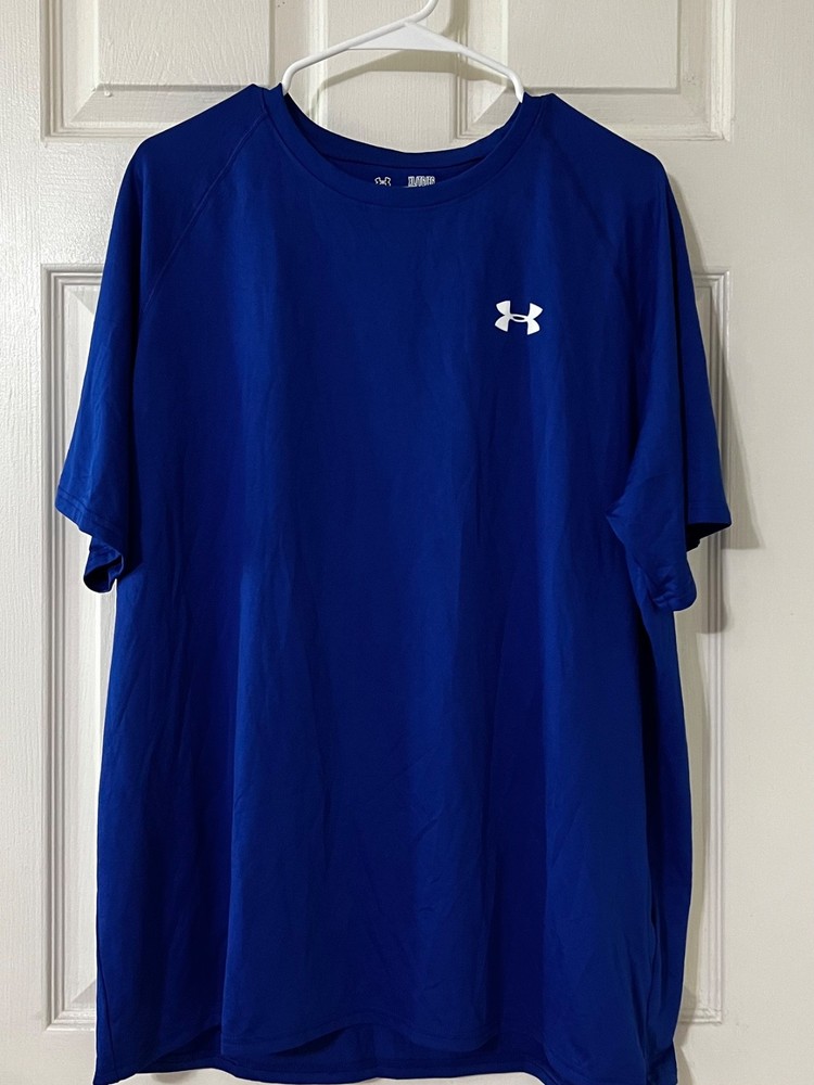 Under Armour Heatgear Loose Short Sleeve Mens Extra Large XL Blue EUC