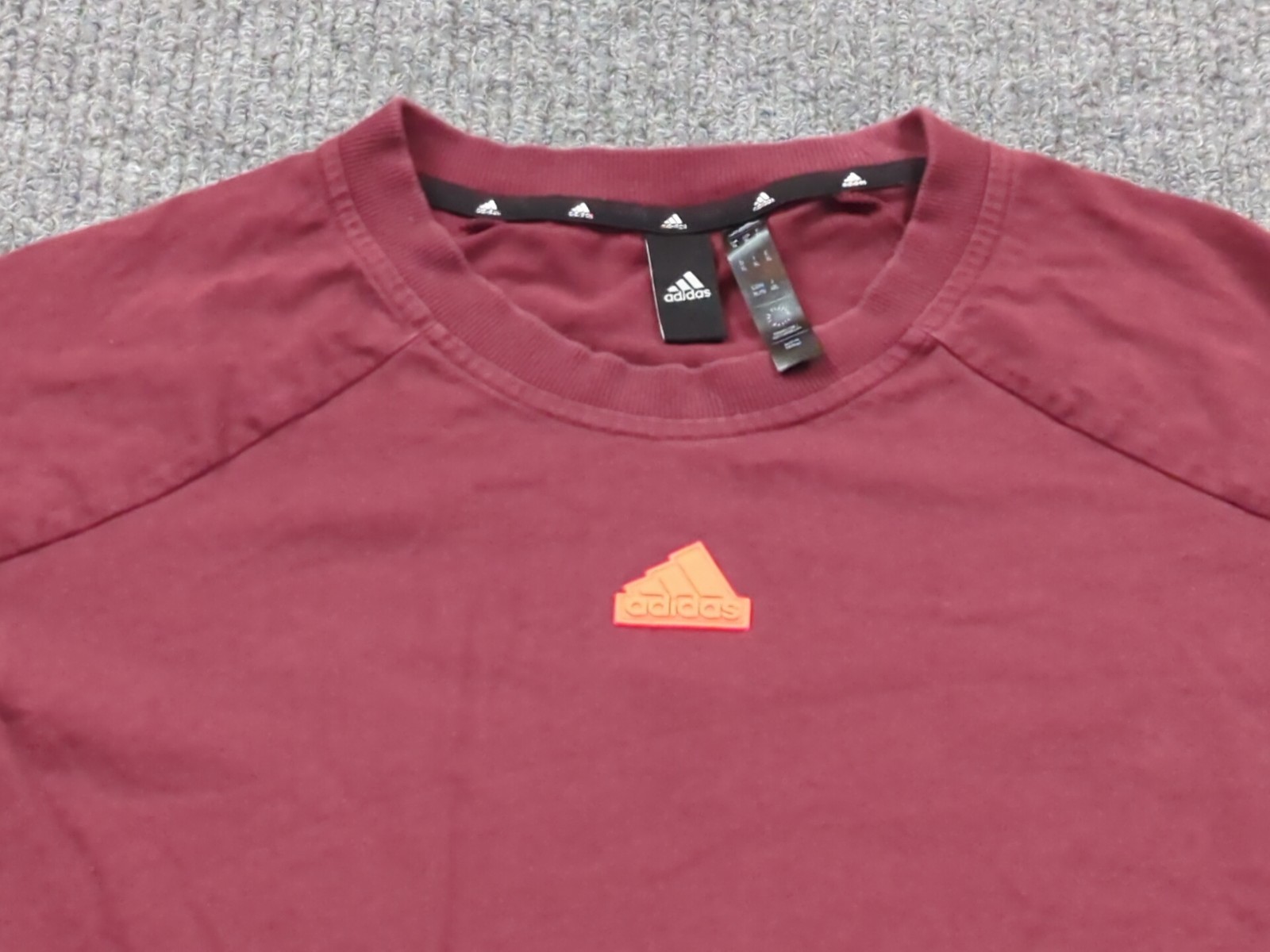 Adidas Shirt Mens XL Maroon Gameday Short Sleeve T-shirt Crew Neck Logo gallery