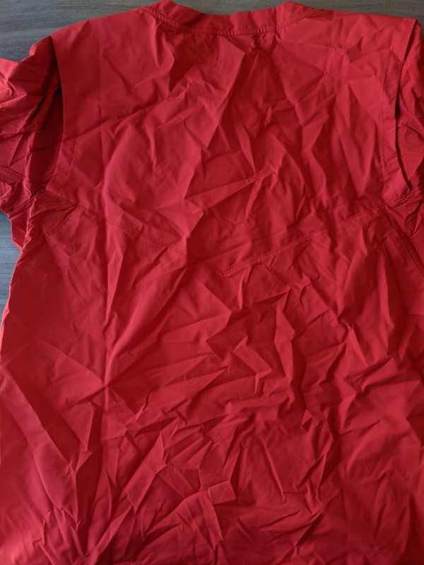 Nike Men Size Large Hot Baseball Pullover Jacket Short Sleeve 897383-657 Red New gallery