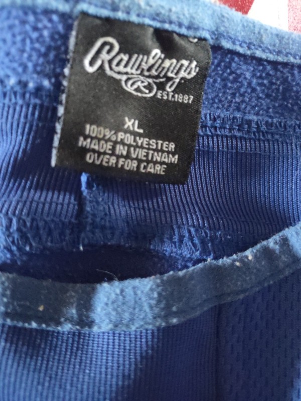 VTG Rawlings Dugout Fleece Pullover Baseball Team Issued Marion Patriots XL gallery