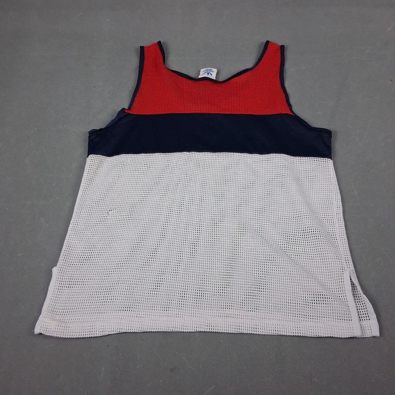 Vintage Adidas Tank Top Size Medium 38-40 Men Athletic Mesh Pullover Made In USA gallery