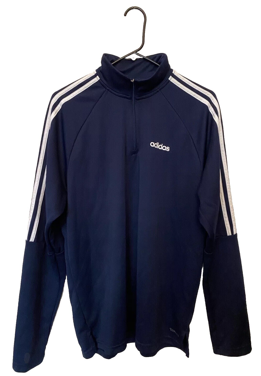Adidas Climalite Men’s 1/4 Zip Jacket Training Long Sleeve Golf Blue Size L EUC gallery