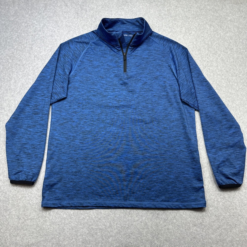 GFore Pullover Large Heather Blue Twilight Performance Stretch 1/4 Zip Golf