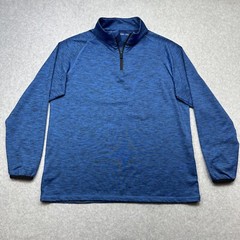 GFore Pullover Large Heather Blue Twilight Performance Stretch 1/4 Zip Golf