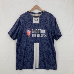 Under Armour Shootout For Soldiers Shirt Mens Large Blue Camo Athletic Tee USA