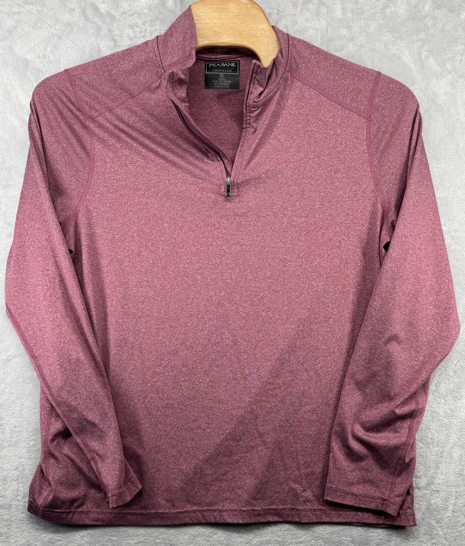 Jos. A. Bank Traveler 1/4 Zip Golf Pullover Peformance Long Sleeve Shirt Mens XL gallery