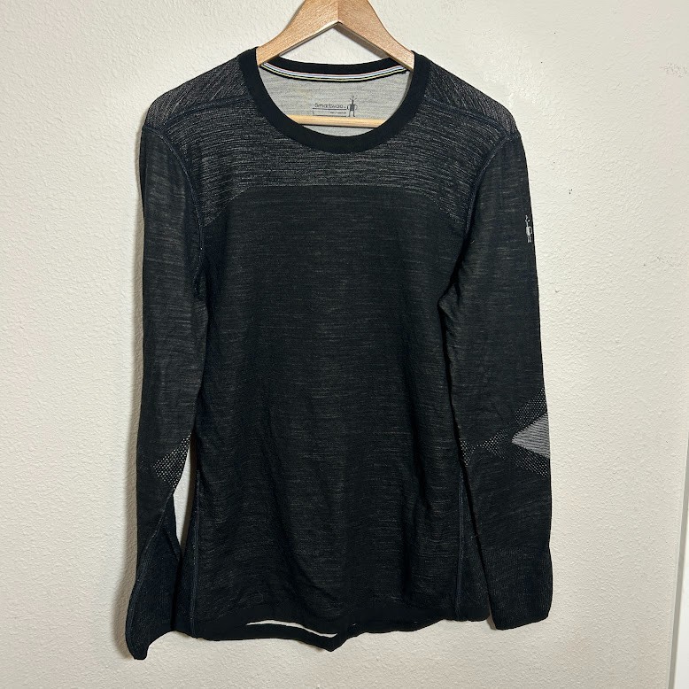 Smartwool Intraknit 200 Thermal Mens L Black Base Layer Shirt Wool Blend gallery