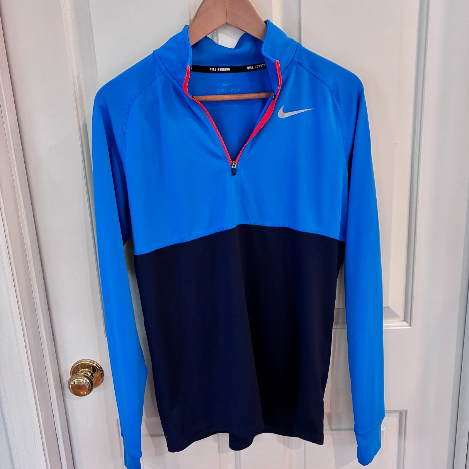 Nike Racer 1/4 Zip Pullover Mens Blue Lightweight Dri Fit M Long Sleeve gallery