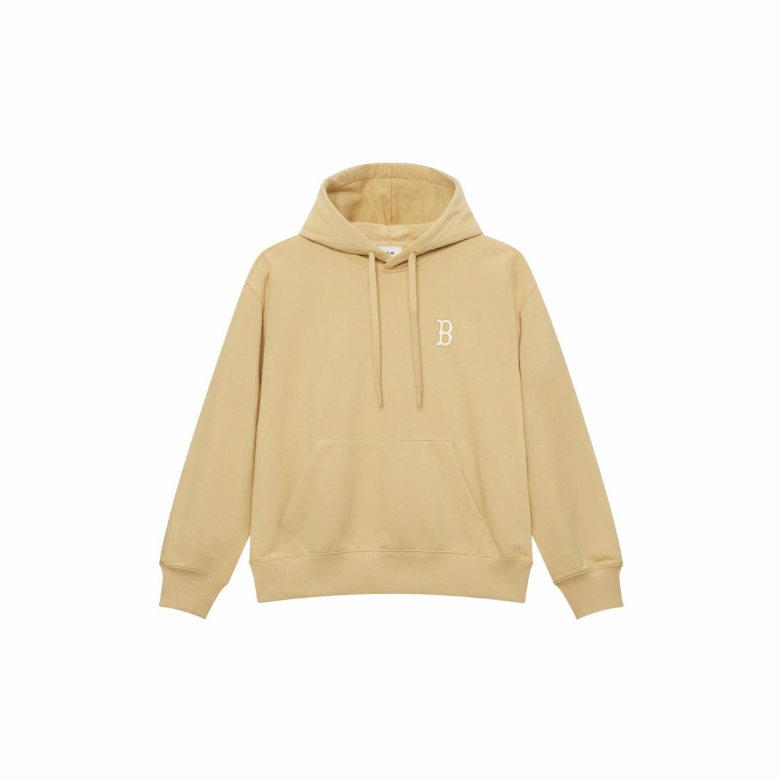 MLB Large Back Logo Letter Printed Pocket Hoodie Unisex in Light Beige gallery