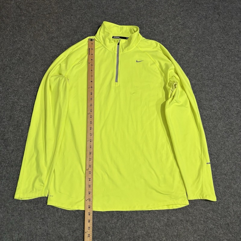Nike Dri-Fit Element 1/4 Zip Pullover Size XL Running Volt gallery