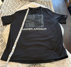 Under Armour Men Shirt Top Balck Polyester Short Sleeve Crew Neck Active Tee L