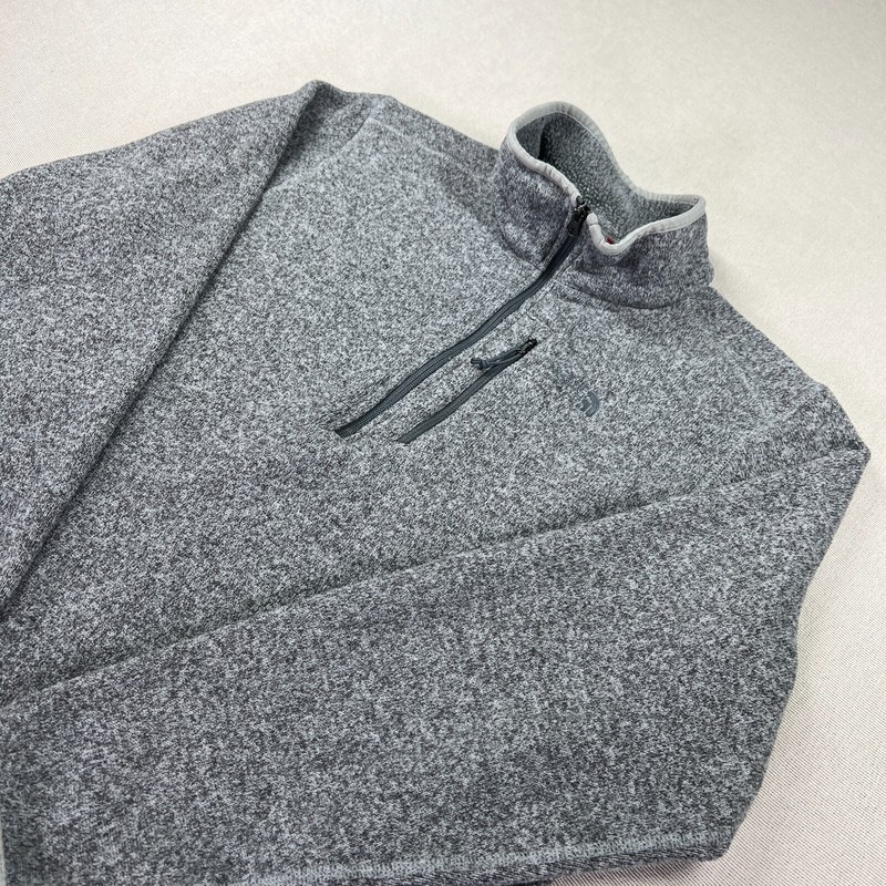 The North Face Pullover Mens Medium Marled Gray Fleece 1/2 Zip Outdoors Hike gallery