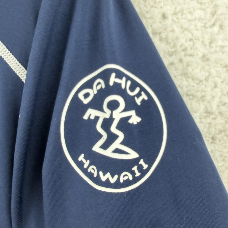 Da Hui Shirt Mens XL Blue Long Sleeve Rash Guard Surf Swim Athletic Swim Nylon gallery