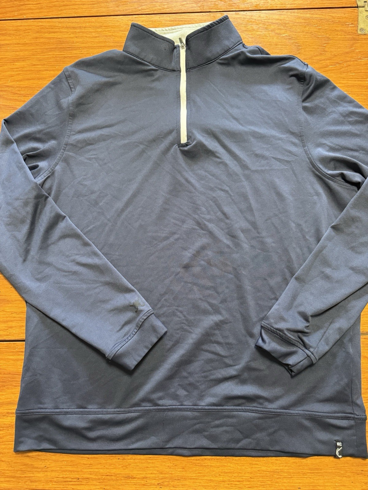 Kenneth Cole Men's Medium Golf Quarter Zip Performance Mock Neck Pullover Blue gallery