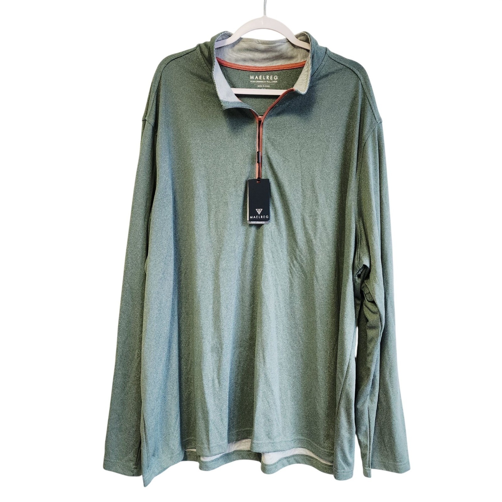 Maelreg Mens 4XL Green Performance Pullover Long Sleeve Lightweight shirt gallery