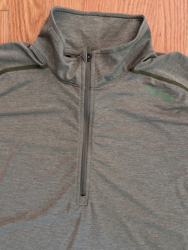 NRS Silkweight 1/4 Zip LS Pullover Activewear Top Men's Green Baja Small UPF gallery