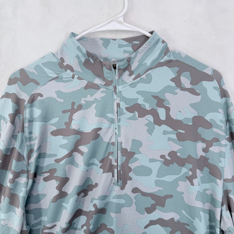 Johnnie O 1/4 Zip Pullover Mens M Blue Camo Golf Performance Pullover gallery