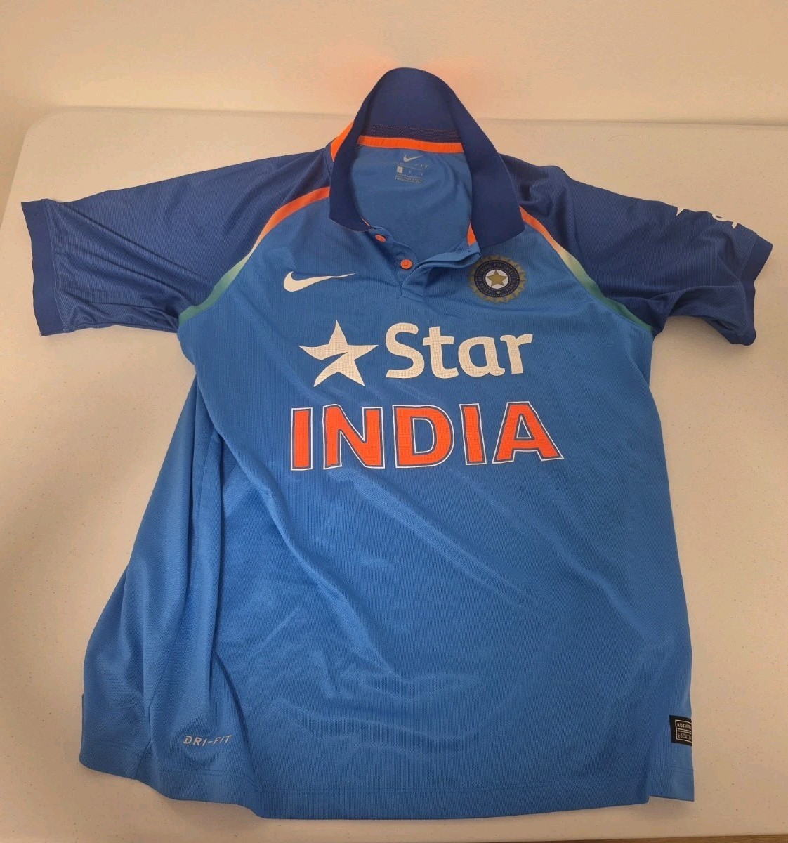 Nike Dri-Fit Star India Cricket Jersey Men Size Large L Shirt Team Blue gallery