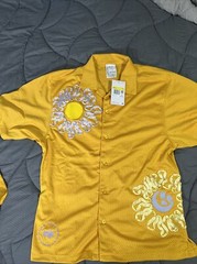 NWT Nike Uphoria Project Button Up Mesh Short Sleeve Shirt DV9676-743 Yellow S