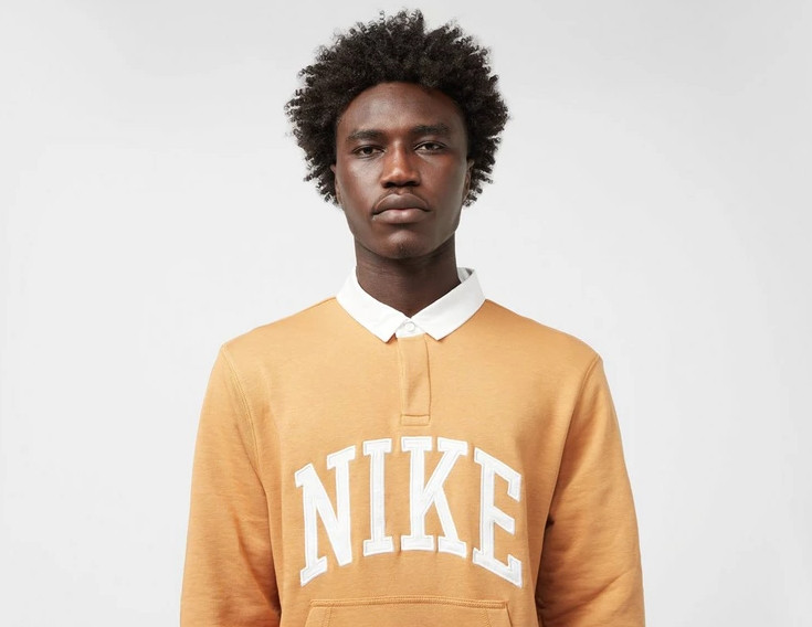 $90 Nike Club Fleece Polo Sweatshirt Long Sleeve FN3112-224 Size Large NWT gallery