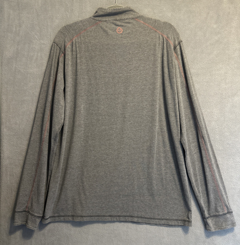 Tasc Performance Bamboo Organic Cotton 1/4 Zip Pullover Mens Size L Gray Stretch gallery