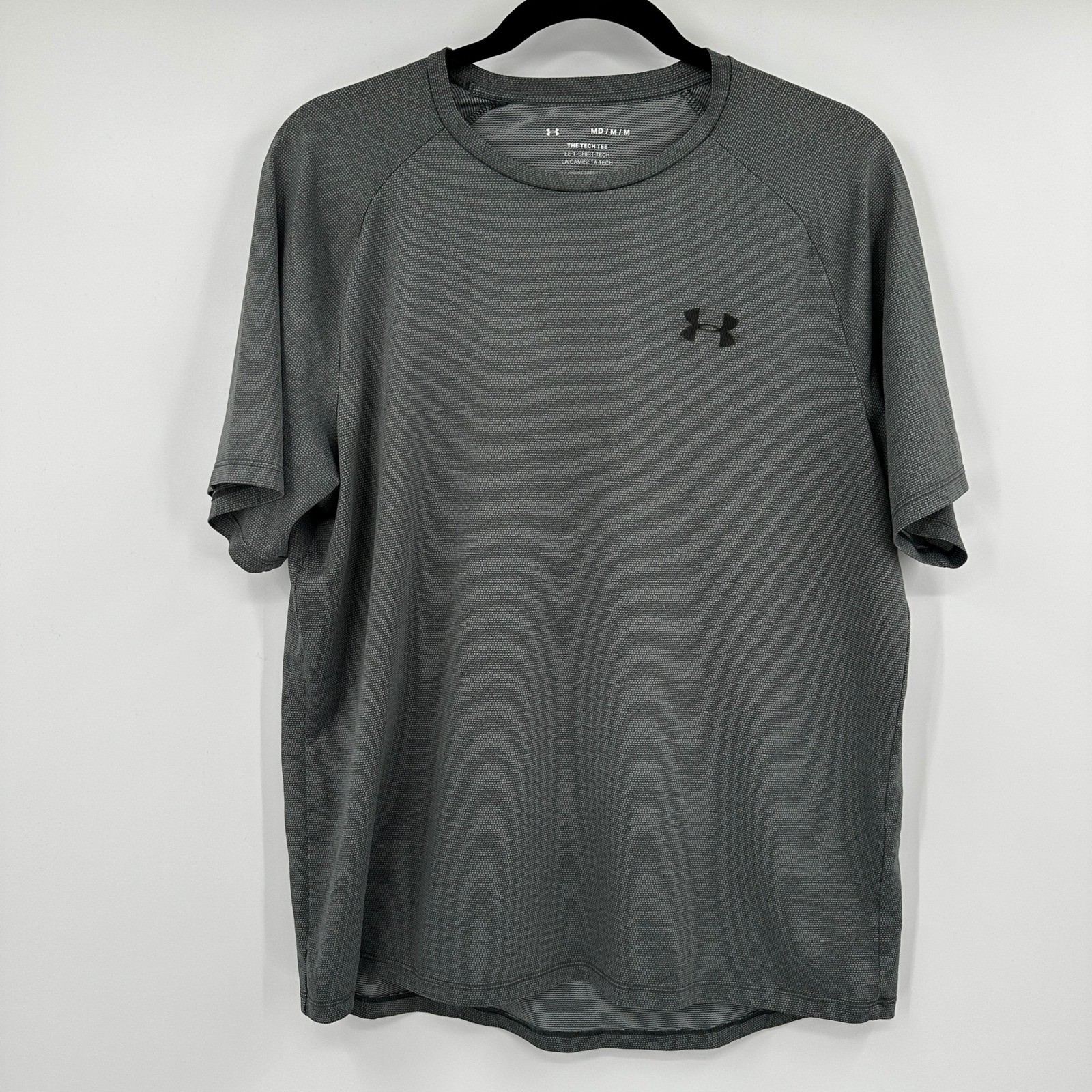 Under Armour Tech T Shirt Mens Medium Gray Short Sleeve Athletic Gym Performance gallery