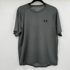 Under Armour Tech T Shirt Mens Medium Gray Short Sleeve Athletic Gym Performance