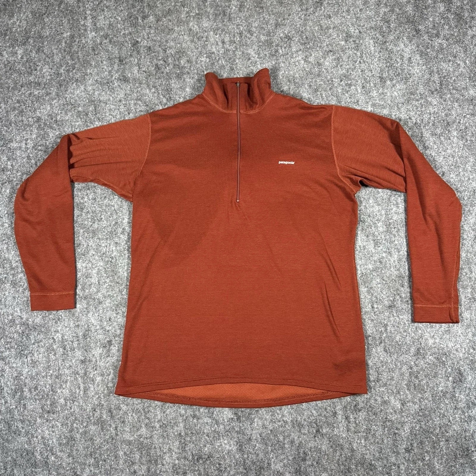 Patagonia 1/4 Zip Pullover Mens L Orange Capilene Thermal Baselayer Running Top gallery