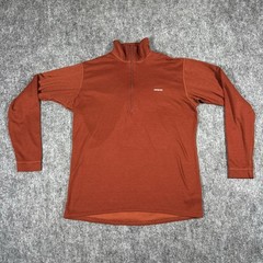 Patagonia 1/4 Zip Pullover Mens L Orange Capilene Thermal Baselayer Running Top