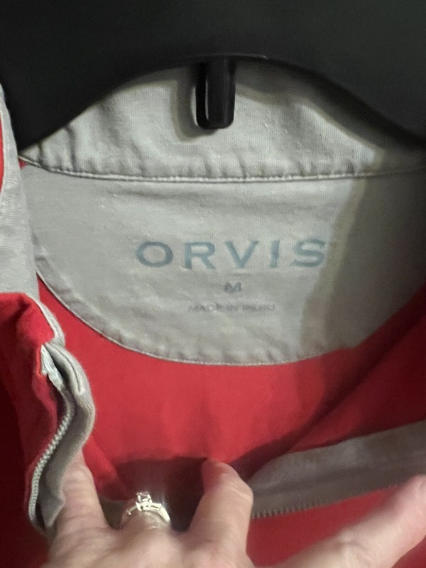 Orvis Mens Red Long Sleeve 1/4 Zip Pullover Shirt Size Medium gallery