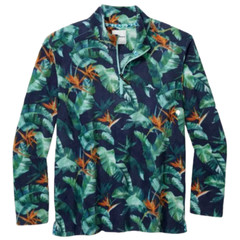 Tommy Bahama Men’s Medium Cloud Peak Fronds Half Zip Fleece Pullover Bering Blue