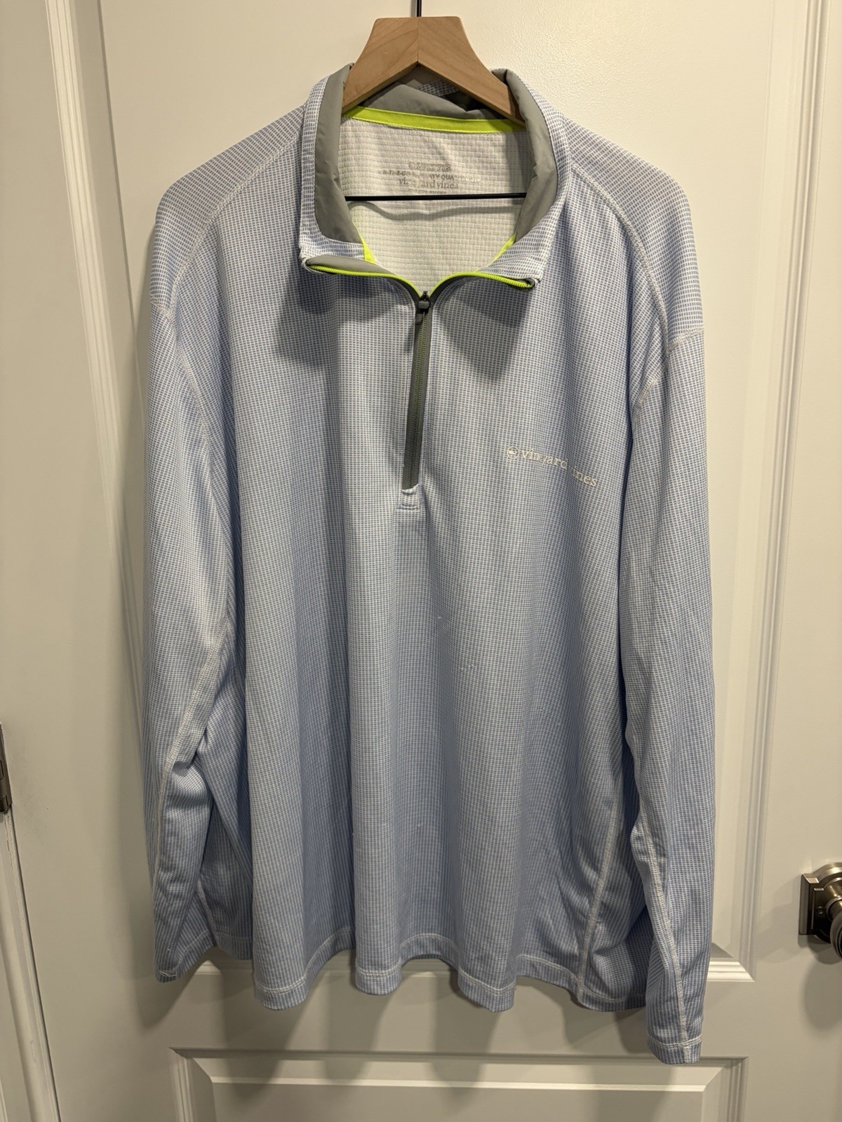 Vineyard Vines Sankaty Men’s 1/4 Zip Pullover 3XB XXXL Big Blue White Check gallery